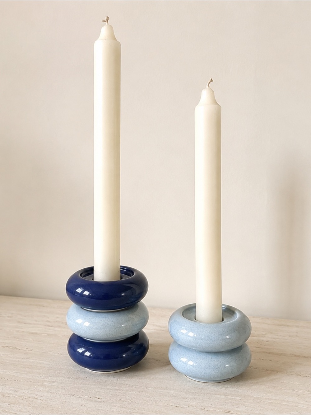 Vintage Point à la Ligne France Stackable Taper Candle Holders (Only) Set of 5